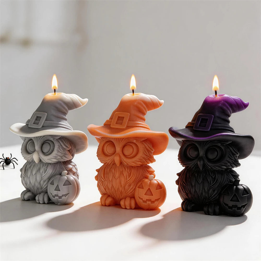 Cute Owl Silicone Candle Mold for Halloween