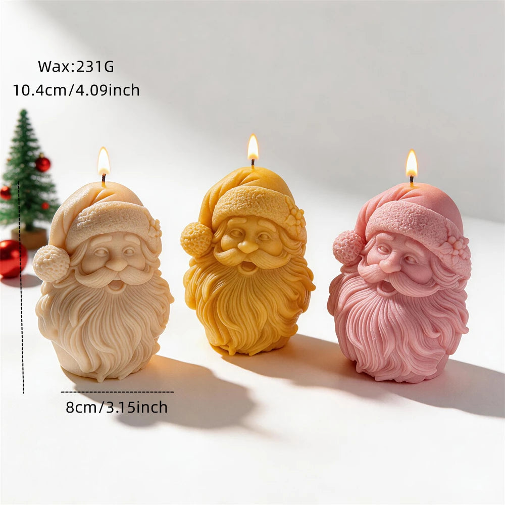 Bearded Santa candle measuring 10.4 centimetres tall