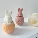 Candle Mold DIY Easter Shell Breaking Rabbit Aromatherapy Plaster Ornaments Candles molds