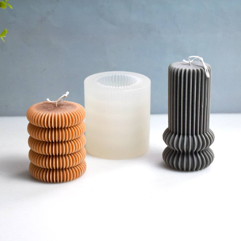 Craft Elegant Striped Candles: DIY Striped Column Candle Silicone Mold Candles molds