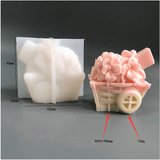 Create Exquisite Aromatherapy Candles with our 3D Flower Cart Silicone Mold Candles molds