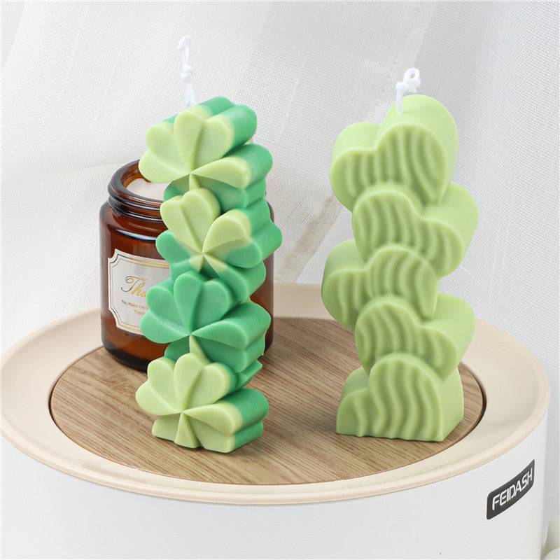 Create a Heartfelt Ambience with Stacked Love Scented Candle Molds Candles molds