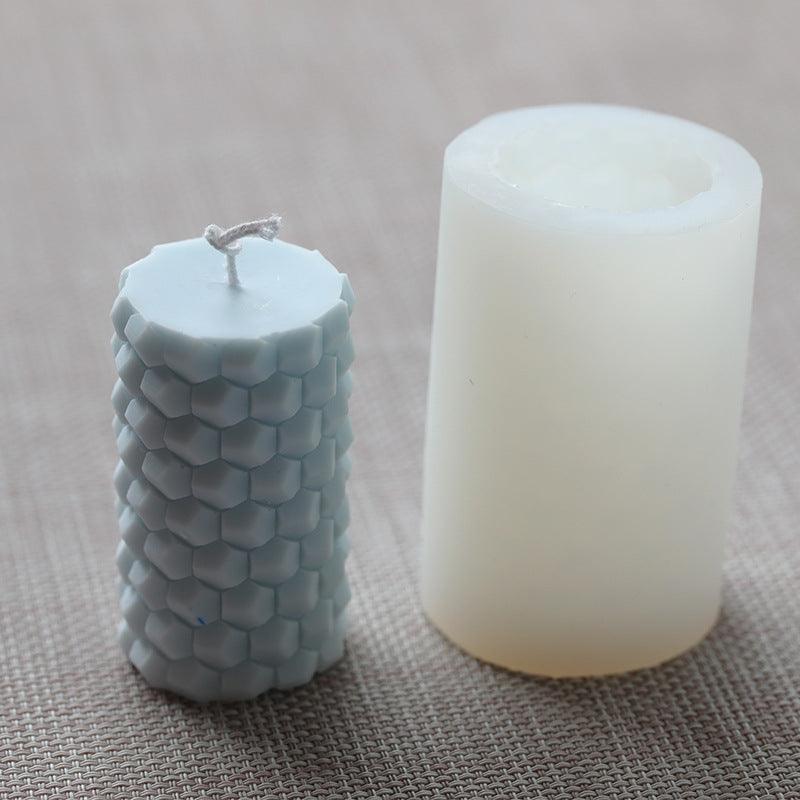 Creative Cylindrical Honeycomb Silicone Candle Mold Candles molds