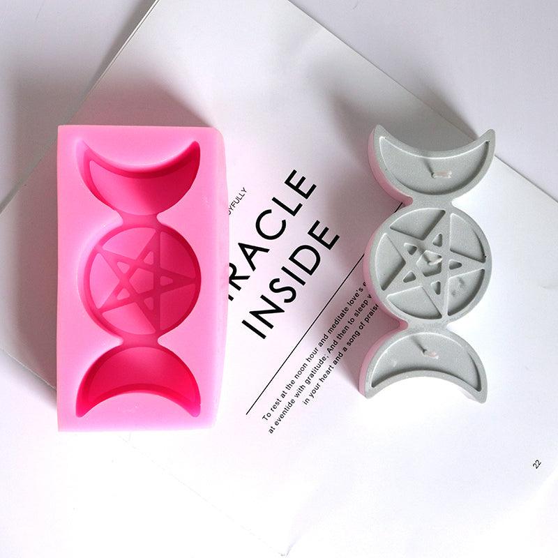 Creative Star And Moon Candle Mold Handmade Lucky Pentagram Candle Tabletop Decoration Silicone Mold Candles molds