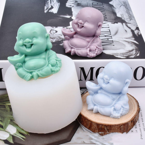 Cute Bald Little Monk Candle Mold Candles molds