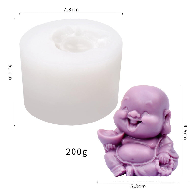 Cute Bald Little Monk Candle Mold Candles molds