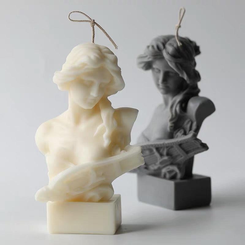 Female Portrait Piano Woman Candle Mold Candles molds