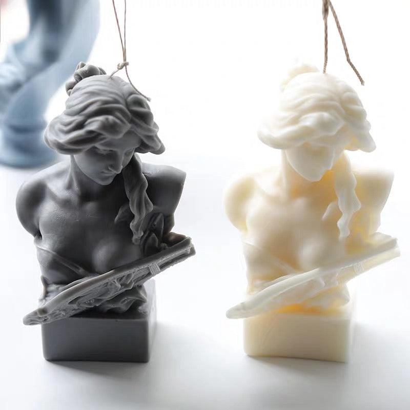 Female Portrait Piano Woman Candle Mold Candles molds