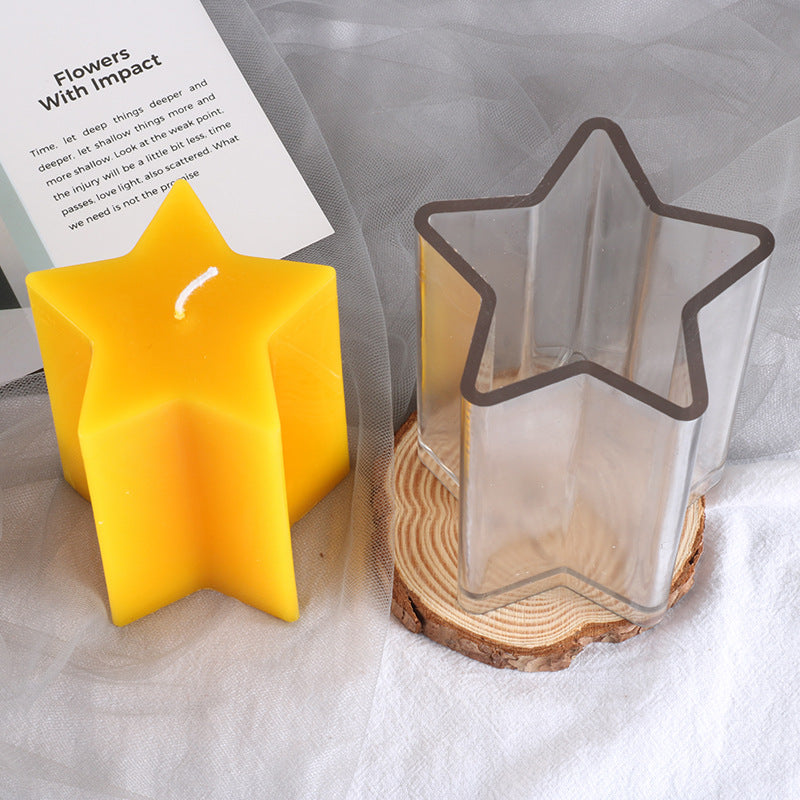 Five-Pointed Star Cylindrical Candle Mold Candles molds