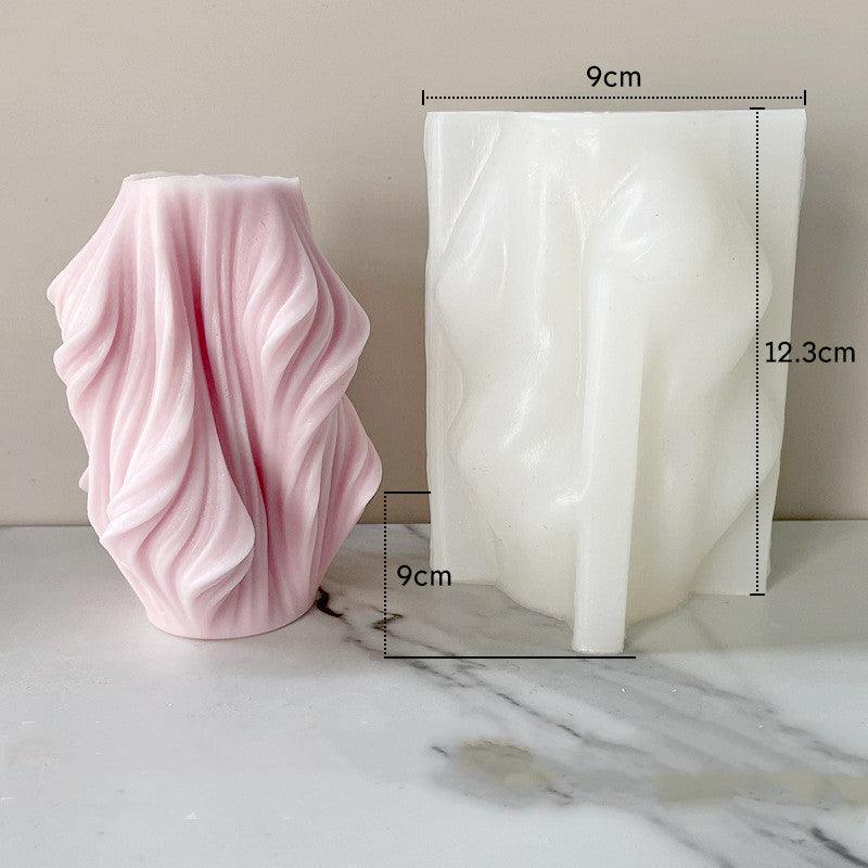 Geometric Irregular Wave Pattern Rotating Scented Candle Silicone Mold Candles molds