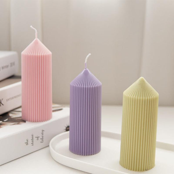 Geometric Pinstripe Apex Candle Plastic Mold Candles molds