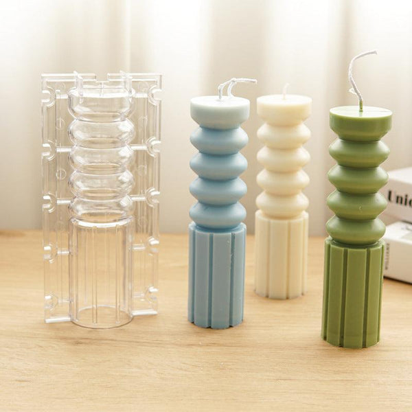 Geometric Stripe Cylindrical Candle Mold Plastic Candles molds