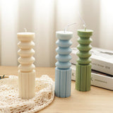 Geometric Stripe Cylindrical Candle Mold Plastic Candles molds