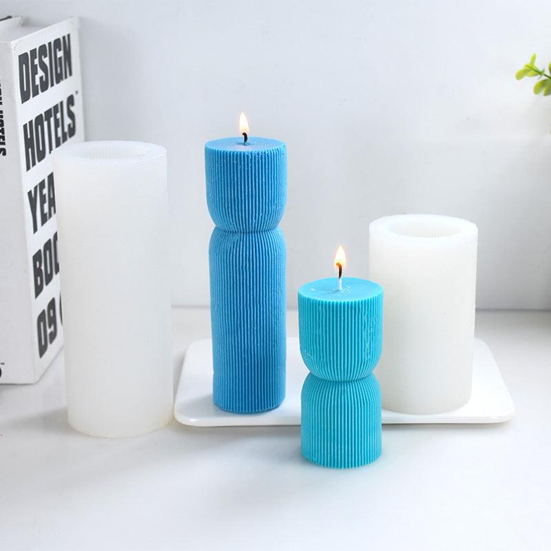 Geometric Striped Cylindrical Candle Silicone Mold Candles molds