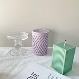 Geometric Stripes Waves and Diamond Pillar Candle Silicone Mold Candles molds