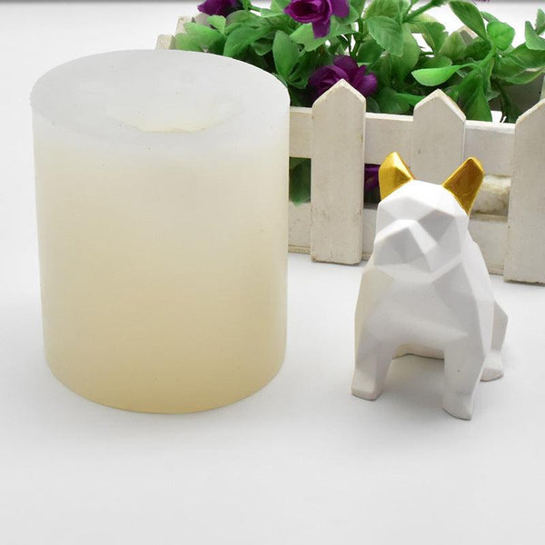 Geometric dog silicone Candle mold Candles molds