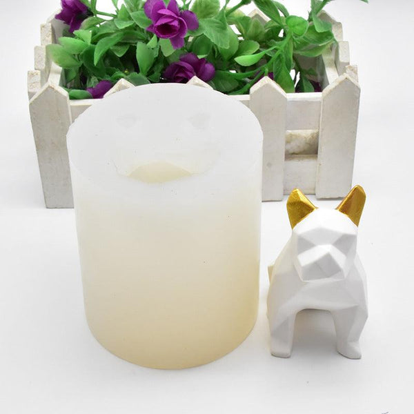 Geometric dog silicone Candle mold Candles molds