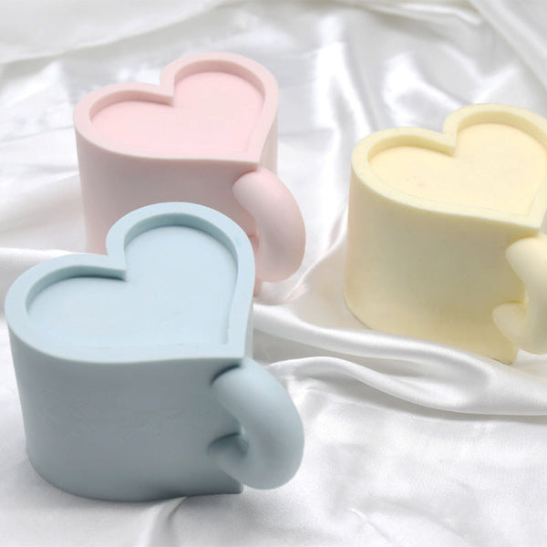 Get Cozy with our Aromatherapy Heart Mug Candle Silicone Mold Candles molds