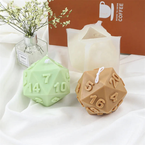 Polyhedral Dice Candle Molds Silicone