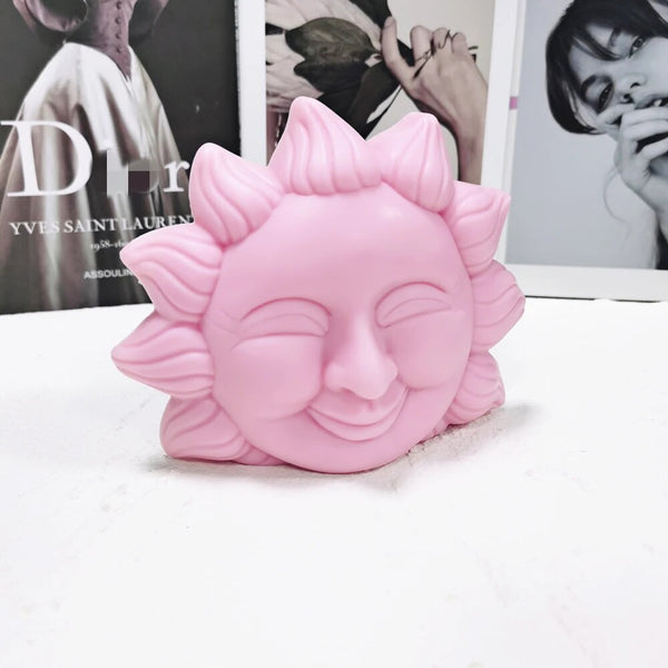 Happy Sun Flower Face Candle Mold