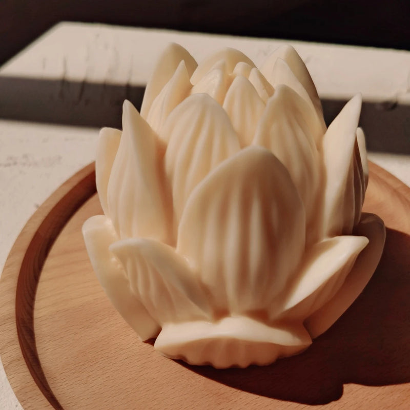 Big Size Lotus Bloom Flower Candles Mold