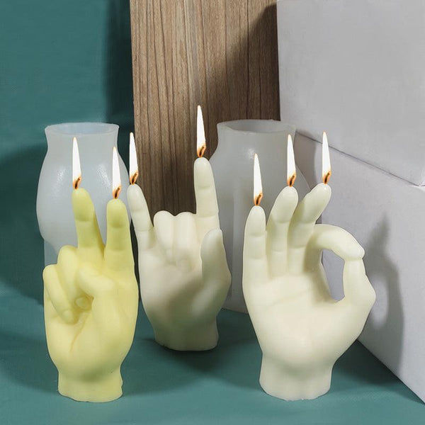 Hand Gesture Scented Candle Gypsum Candle Mold Candles molds
