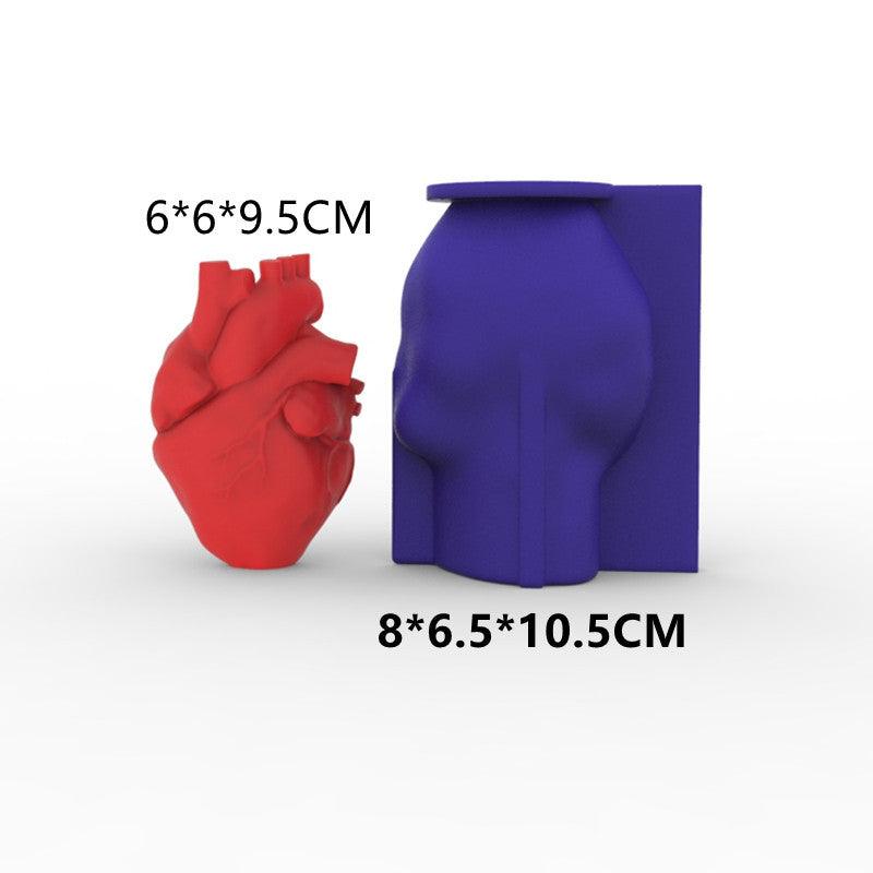 Heart anatomical 3D silicone Candle mold Candles molds