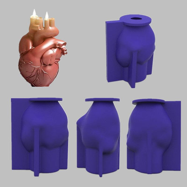 Heart anatomical 3D silicone Candle mold Candles molds