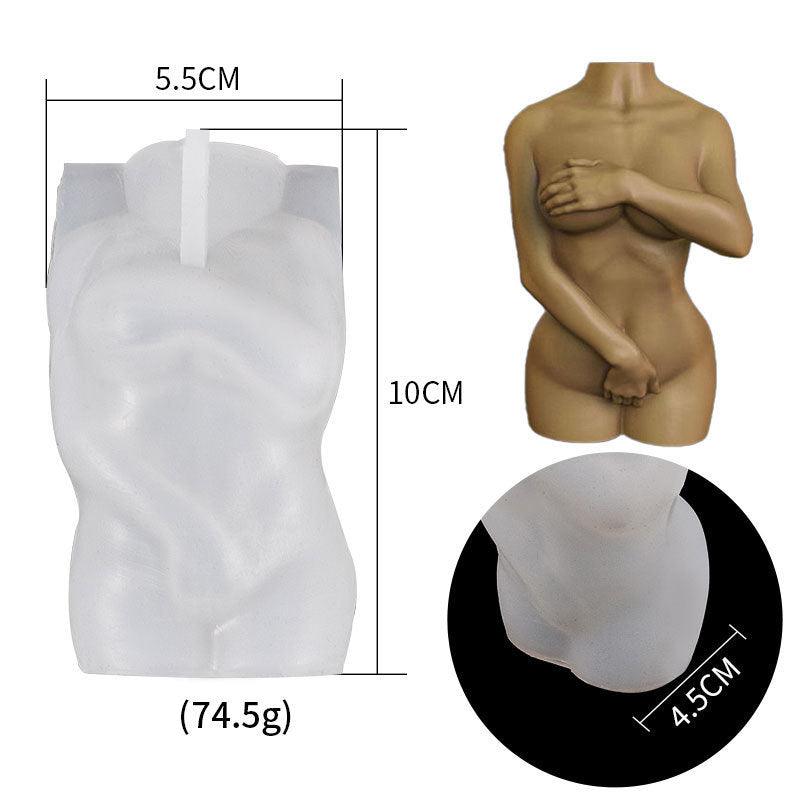 Human Half Body Silicone Mold Diy Shy Female Male Holding Hands Aroma Candles Mold Candles molds