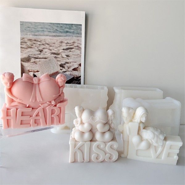 Love is in the Air: Heart Kiss Valentine's Day Candle Mold Candles molds