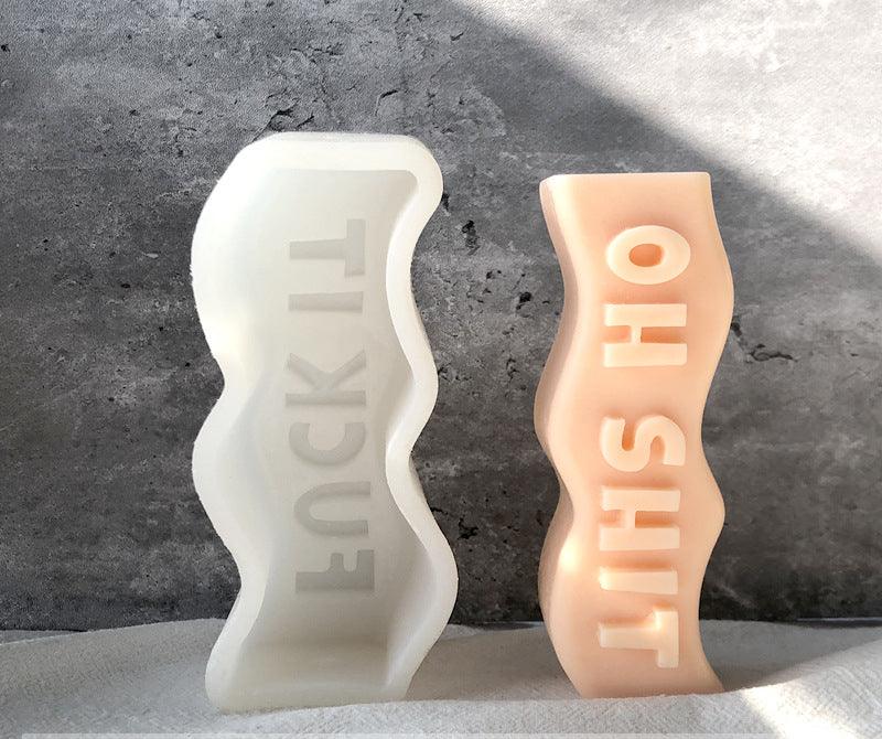 Melt Me Candle Mold - 6 Typo Candle Molds - Alphabet wavy candle mold Candles molds