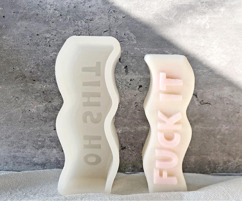 Melt Me Candle Mold - 6 Typo Candle Molds - Alphabet wavy candle mold Candles molds