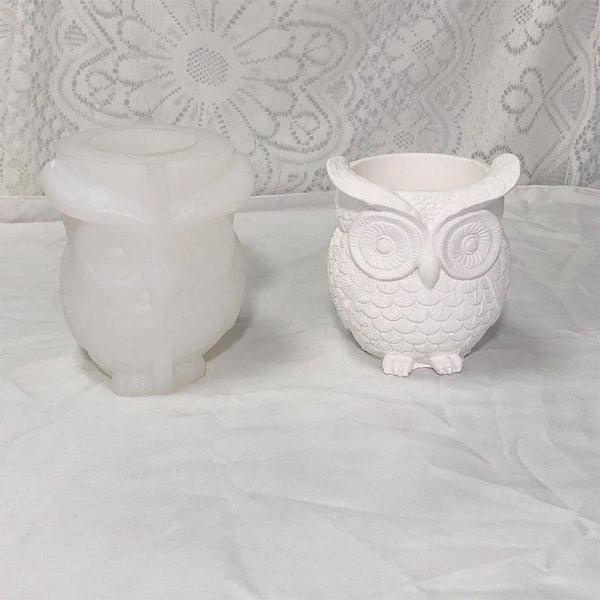 Owl Flower pot Silicone Mold Candles molds