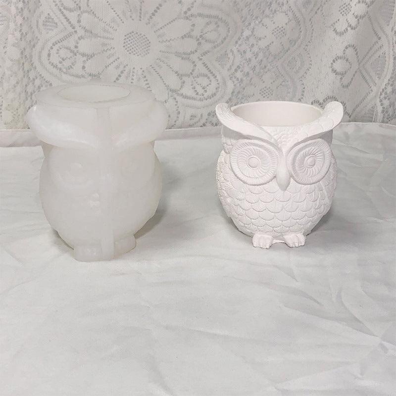 Owl Flower pot Silicone Mold Candles molds