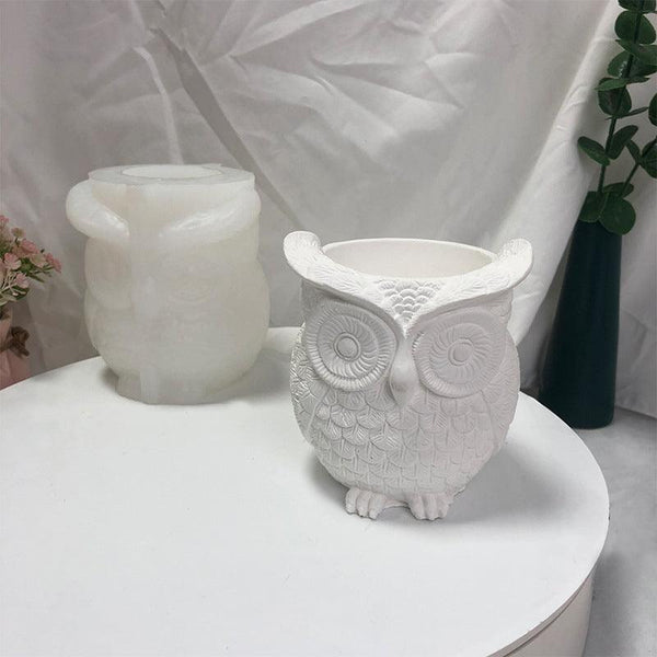 Owl Flower pot Silicone Mold Candles molds