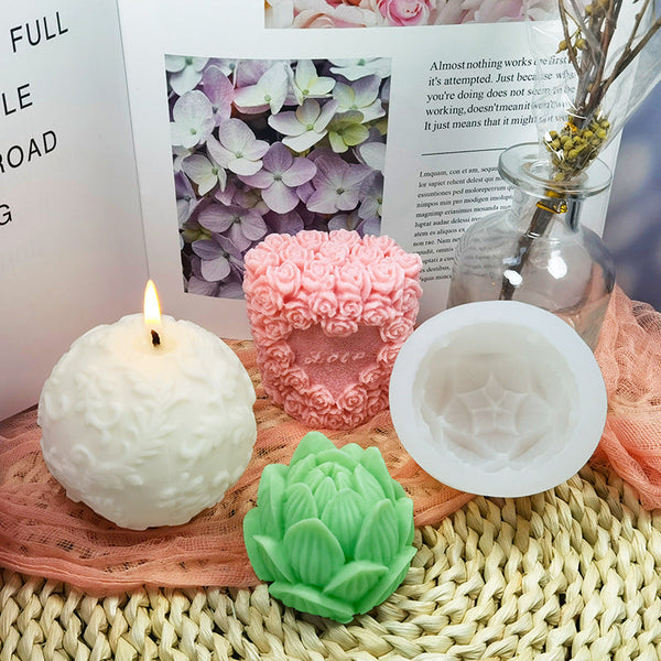 Rose and Lotus Candle Molds - Create Beautiful and Unique Candles with Silicone Mold Candles molds