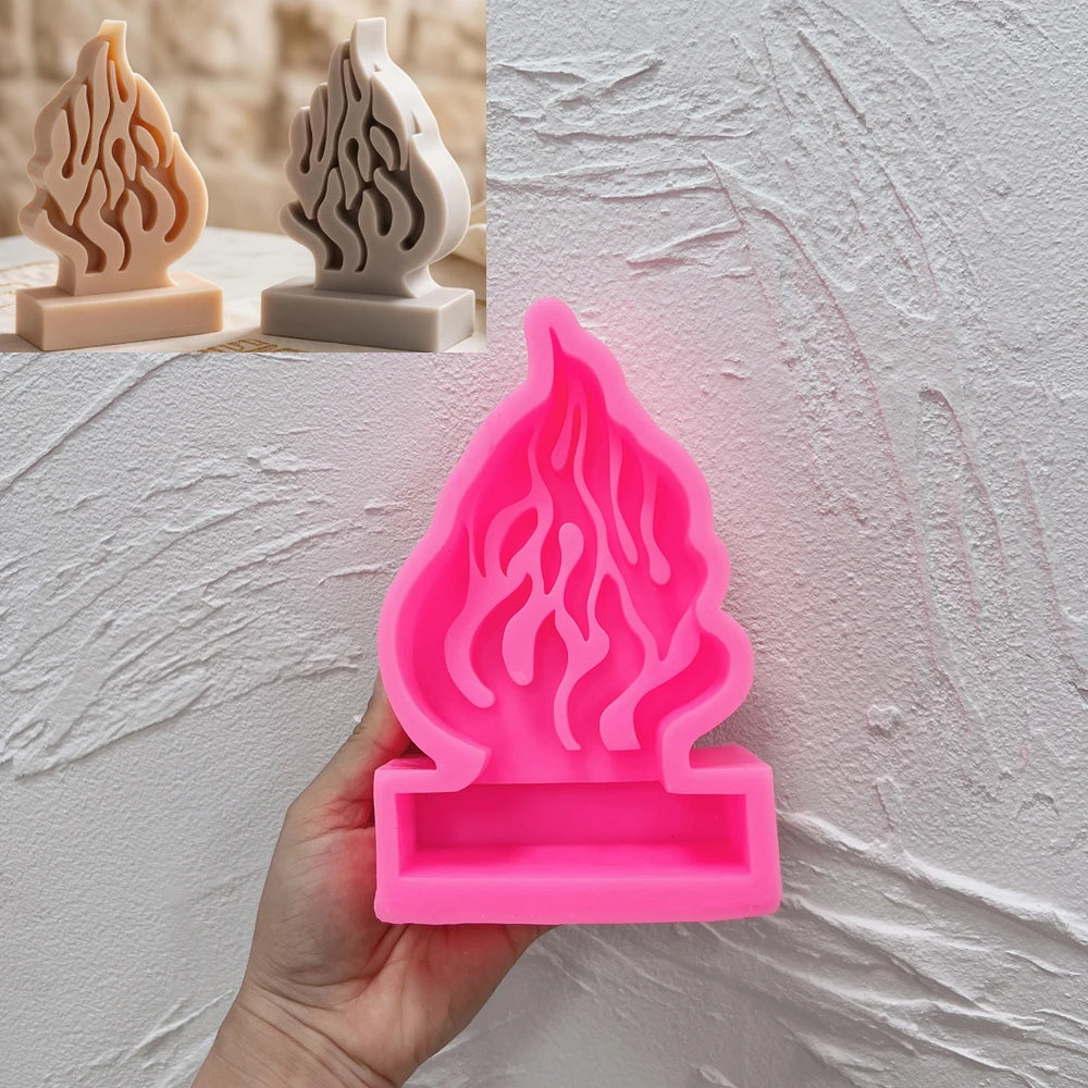 Pink silicone mold for HaEsh Sheli sculptural flame candle