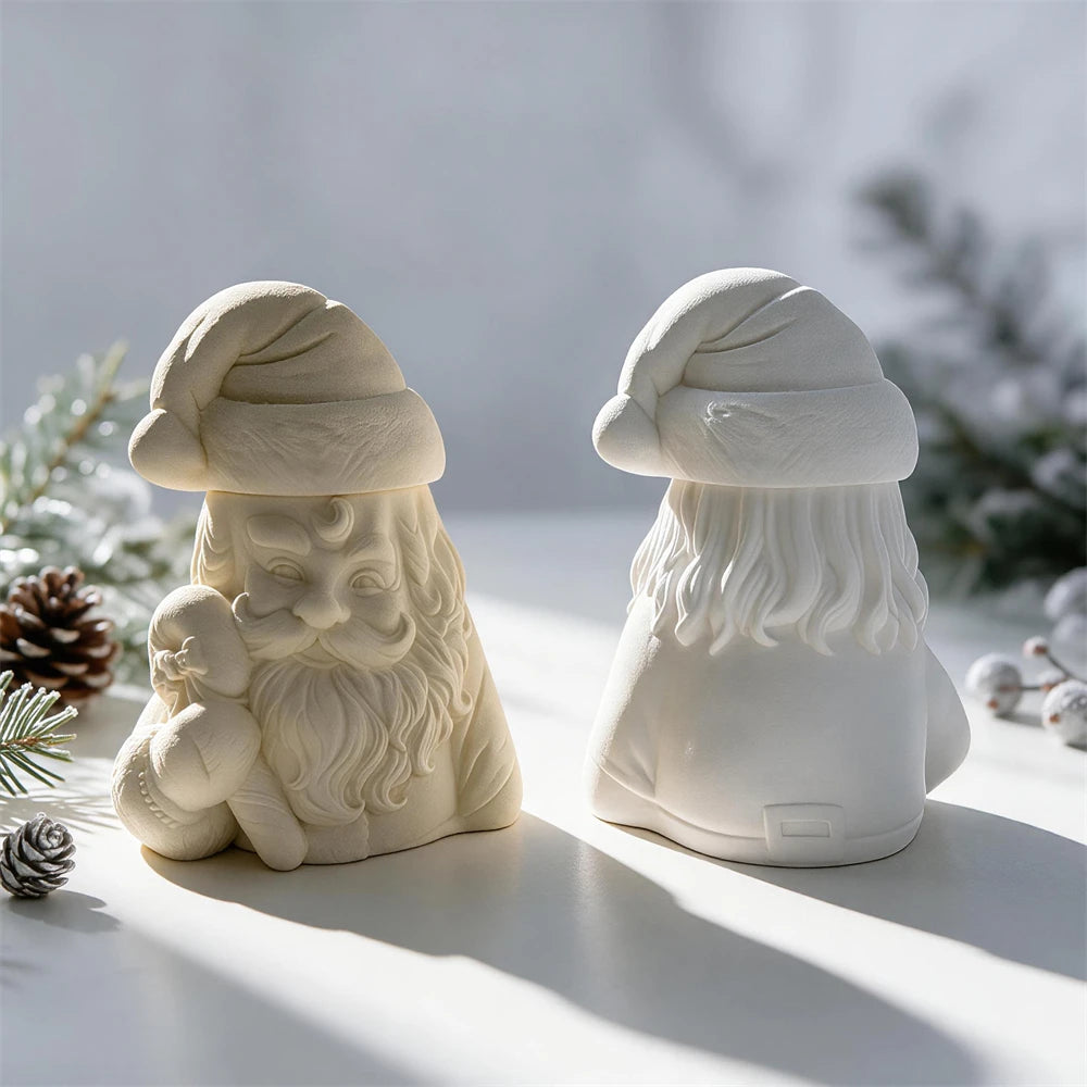 Santa Claus silicone mold for lidded Christmas candle container