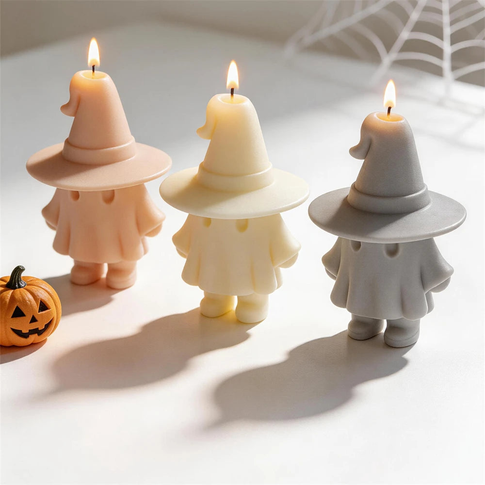 Cute Ghost Witch Silicone Candle Mold for Halloween