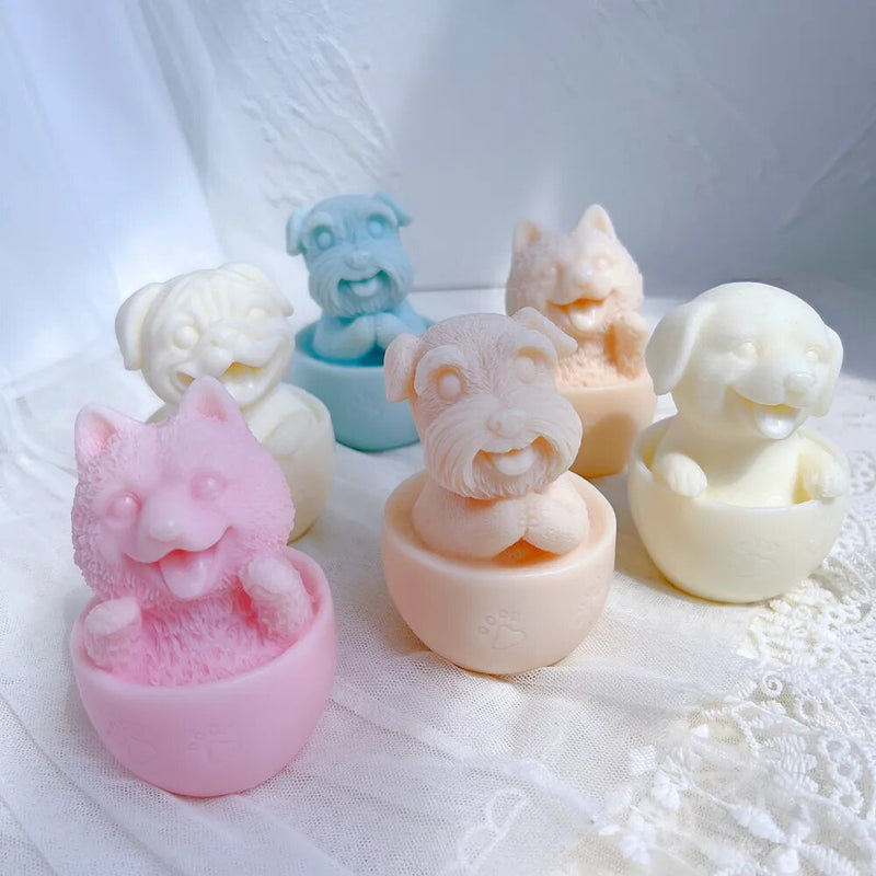 Cute Cup Dog Candle Silicone Mold