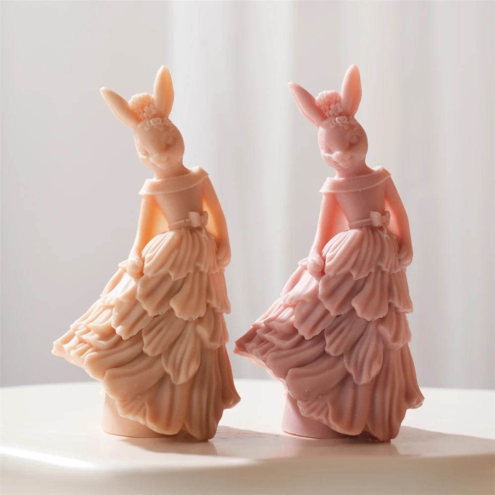 Elegant Lady Rabbit Silicone Candle Mold