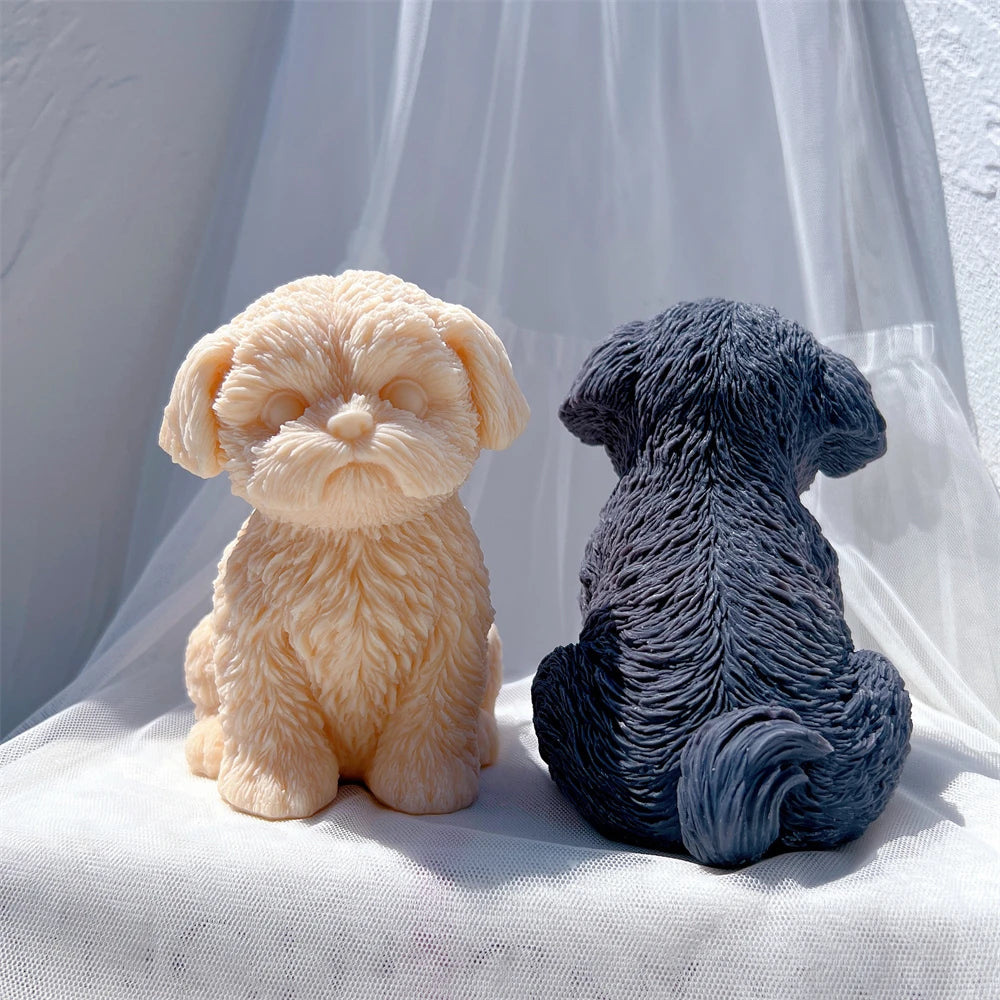 Sitting Shih Tzu Puppy Silicone Candle Mold