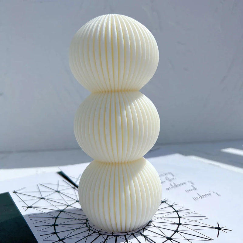Round Ribbed Pillar Candle Molds