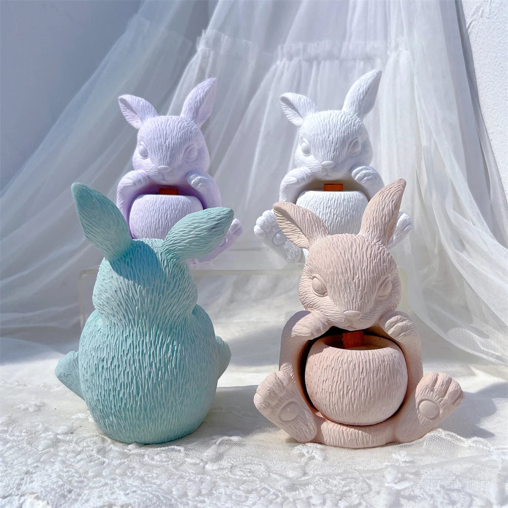 Rabbit Hollow Candle Holder Silicone Mold