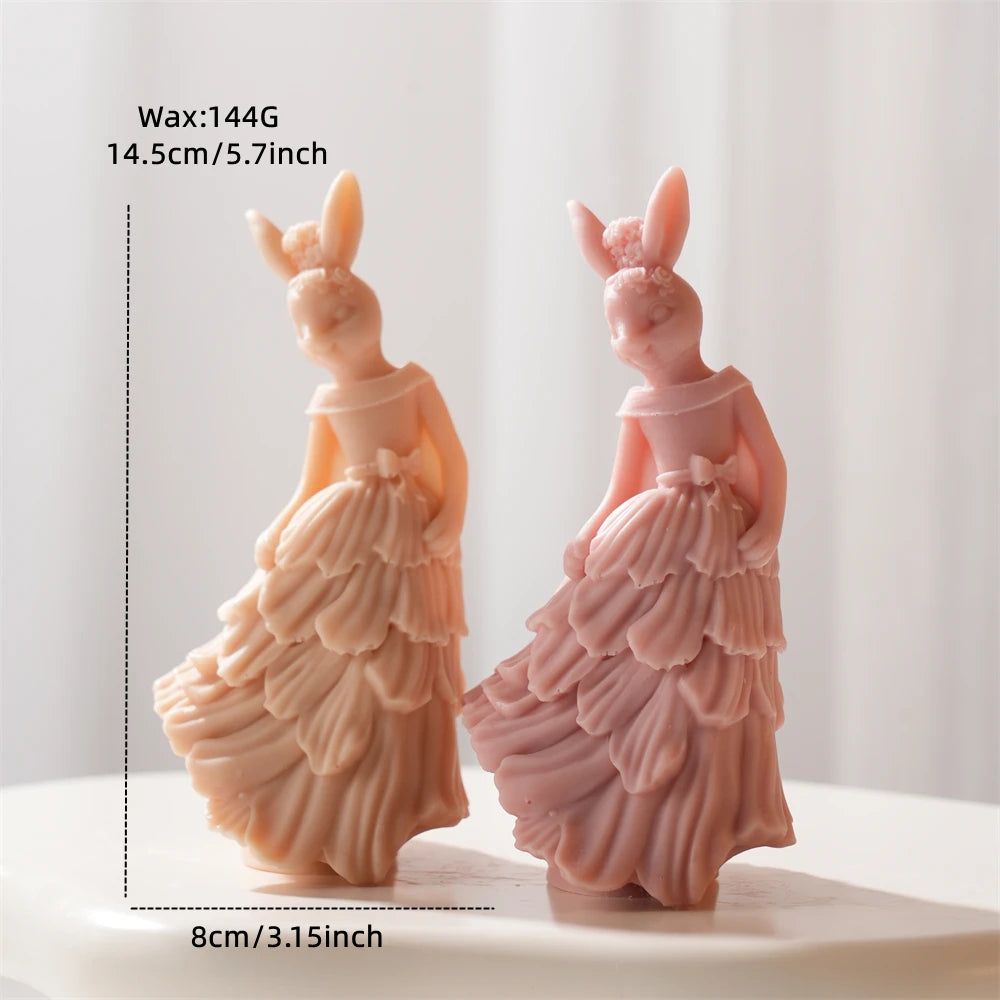 Elegant Lady Rabbit Silicone Candle Mold