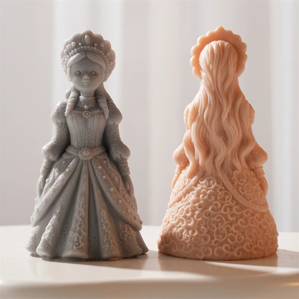 3D Crown Girl Silicone Candle Mold