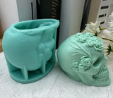 Flower Skull Candle Mold