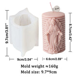 Jesus and Virgin Cylinderical Striped Candle Silicone Mold