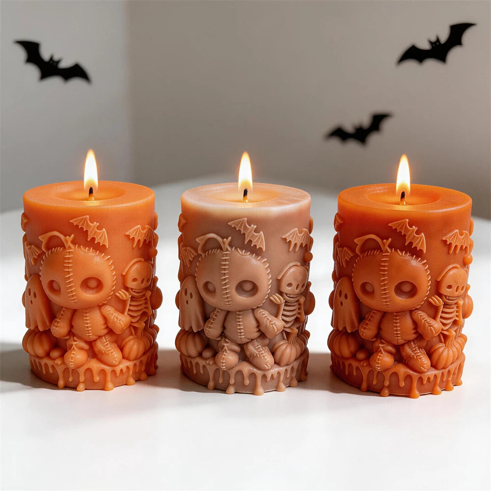 Haunted Pillar Silicone Candle Mold for Halloween