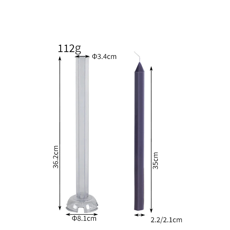 Hexagon Stripe Pole Acrylic Taper Candle Mold